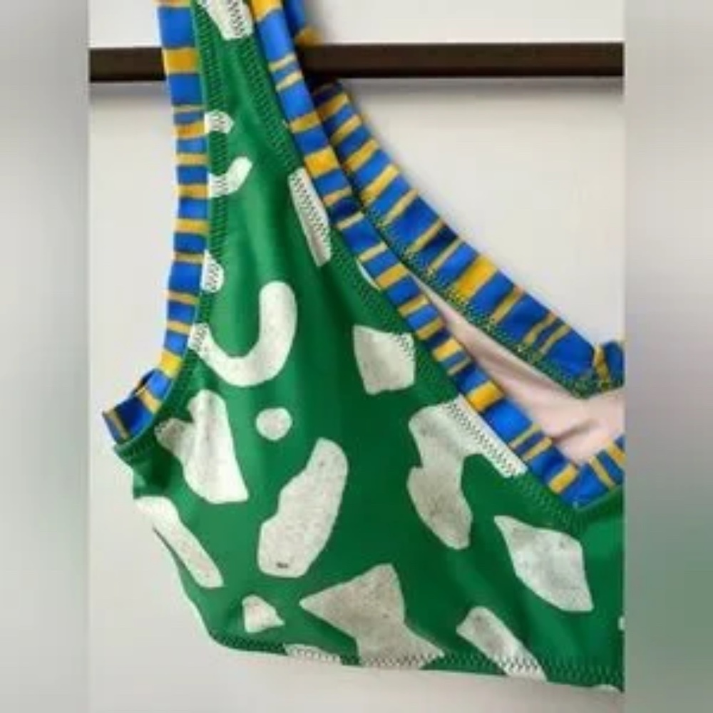 ANTHROPOLOGIE - Alja Horvat Bikini Top & Bottom - Green / White Print - S / M - Picture 6 of 13